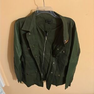 Cordova Diamond Supply Co. Green Leather Sleeve Jacket